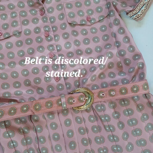 Vintage Schrader Shirt Dress Petite Midi Pleated 80s A line Secretary Size 8P - Picture 4 of 13